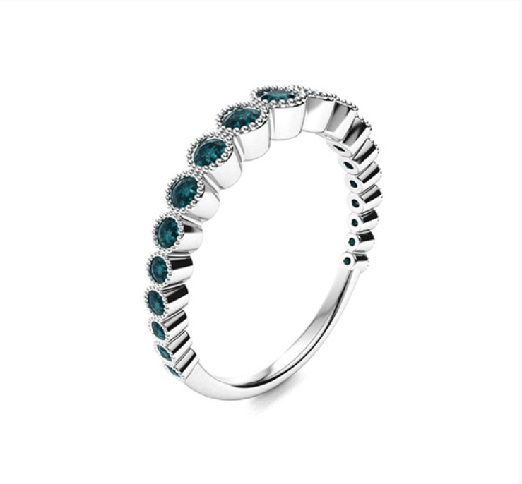 Blue Diamond Wedding Ring