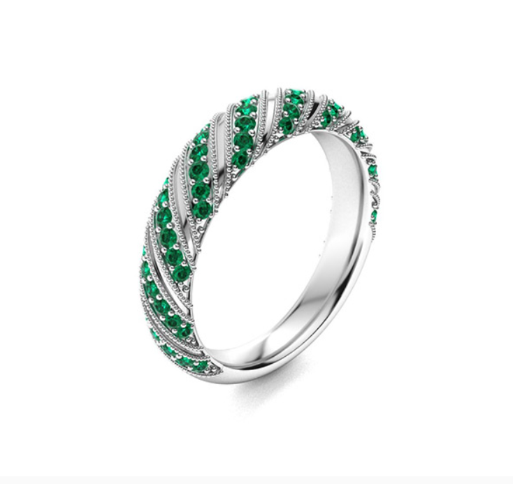 Tsavorite Wedding Ring