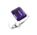 Amethyst and VS Diamond Men's Ring