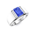 Amethyst and VS Diamond Men's Ring