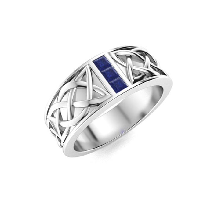 Amethyst and VS Diamond Men's Ring