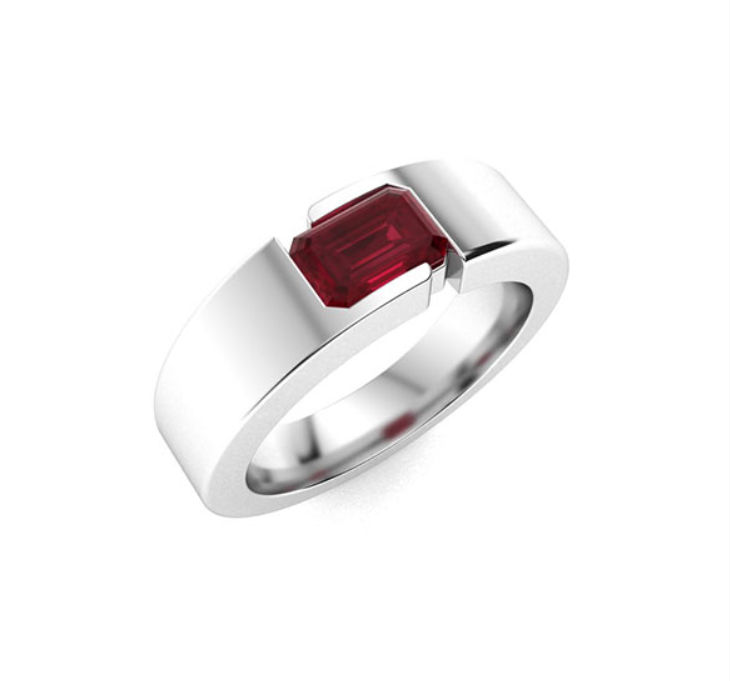 Amethyst and VS Diamond Men's Ring
