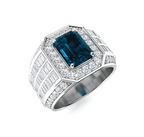 Amethyst and VS Diamond Men's Ring