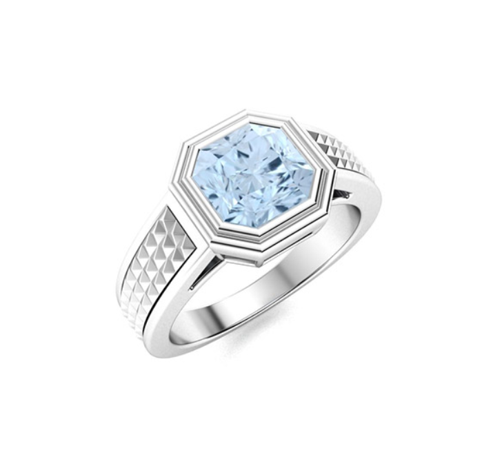 Amethyst and VS Diamond Men's Ring