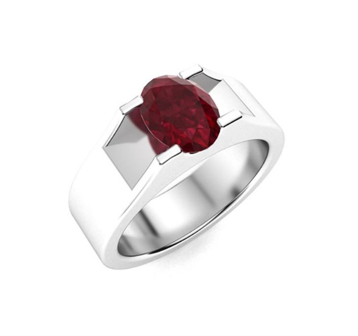 Amethyst and VS Diamond Men's Ring