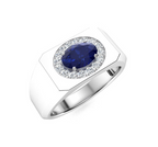 Amethyst and VS Diamond Men's Ring