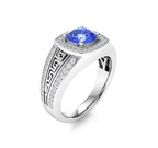 Amethyst and VS Diamond Men's Ring