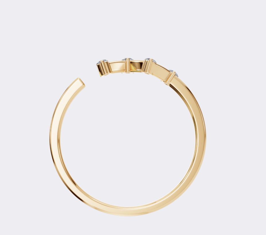 ROUND 4 STONE OPEN WEDDING BAND