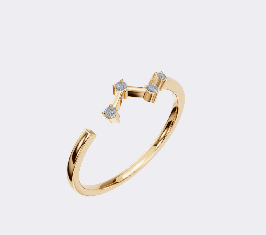 ROUND 4 STONE OPEN WEDDING BAND