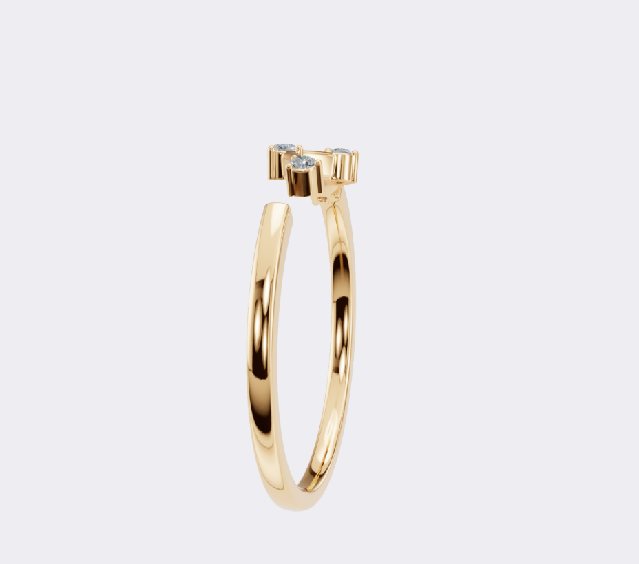 ROUND 4 STONE OPEN WEDDING BAND