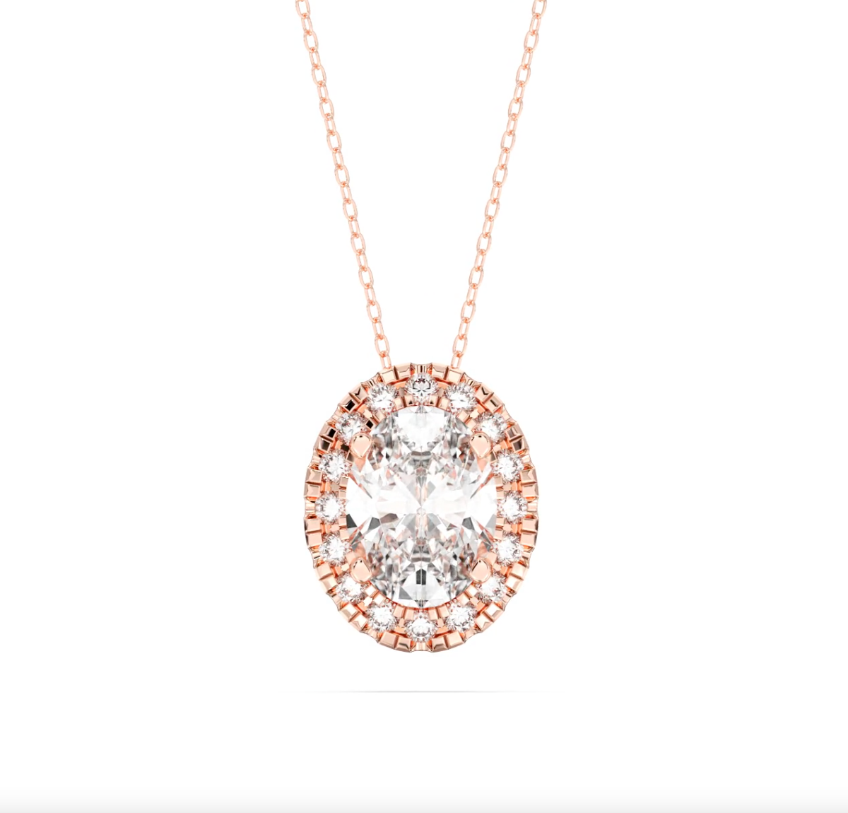 OVAL HALO PENDANT