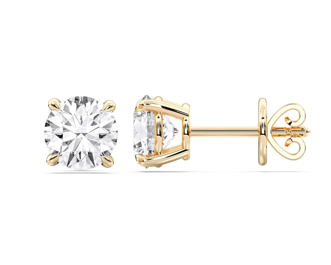 ROUND 4 PRONG BASKET EARRINGS