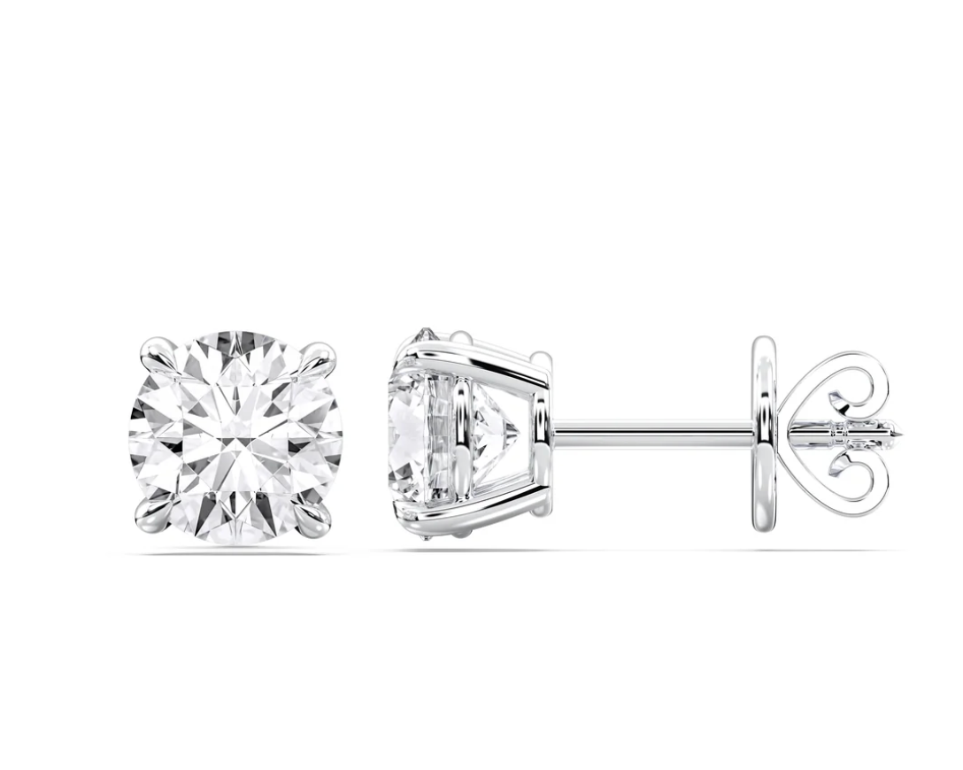 ROUND 4 PRONG BASKET EARRINGS