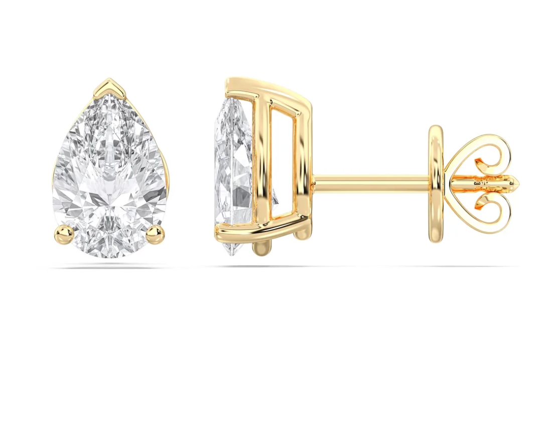 PEAR 3 PRONG BASKET EARRING