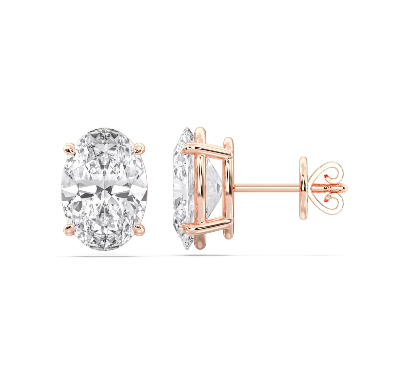 OVAL 4 PRONG BASKET EARRINGS