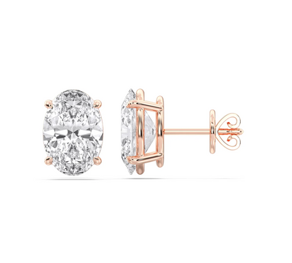 OVAL 4 PRONG BASKET EARRINGS