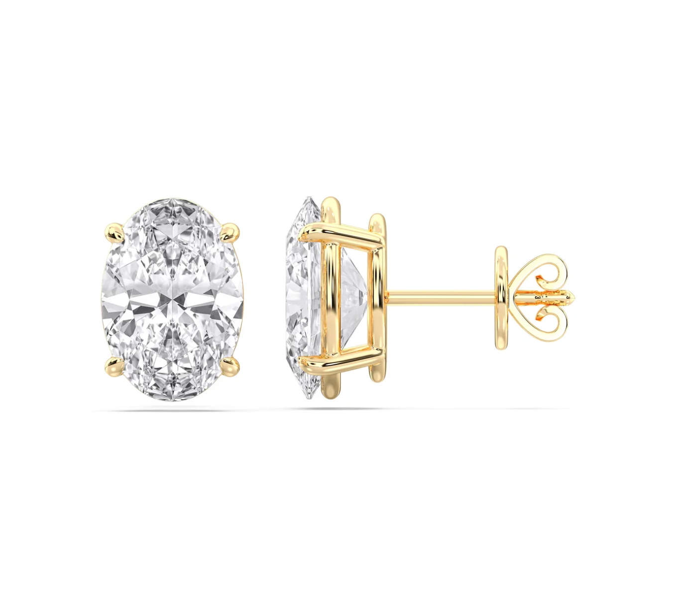 OVAL 4 PRONG BASKET EARRINGS