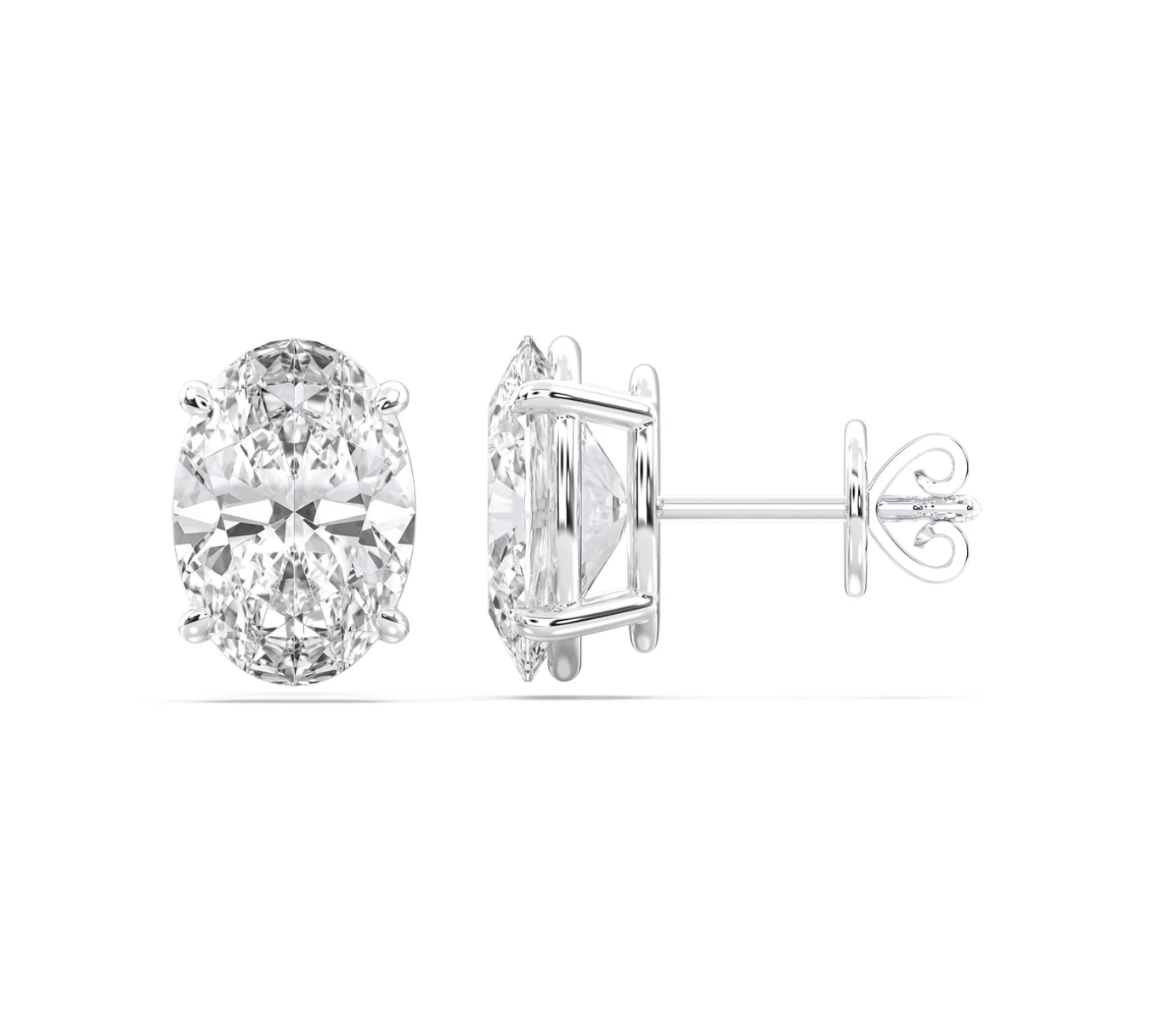 OVAL 4 PRONG BASKET EARRINGS