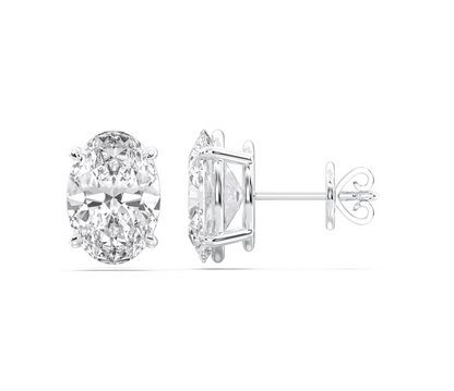 OVAL 4 PRONG BASKET EARRINGS