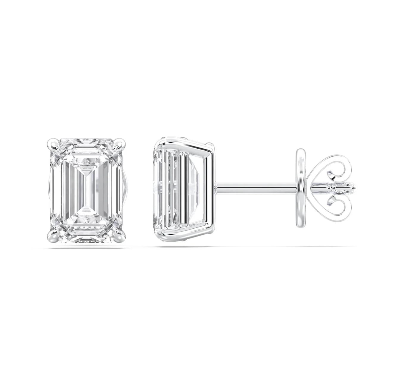 EMRALD 4 PRONG BASKET EARRINGS
