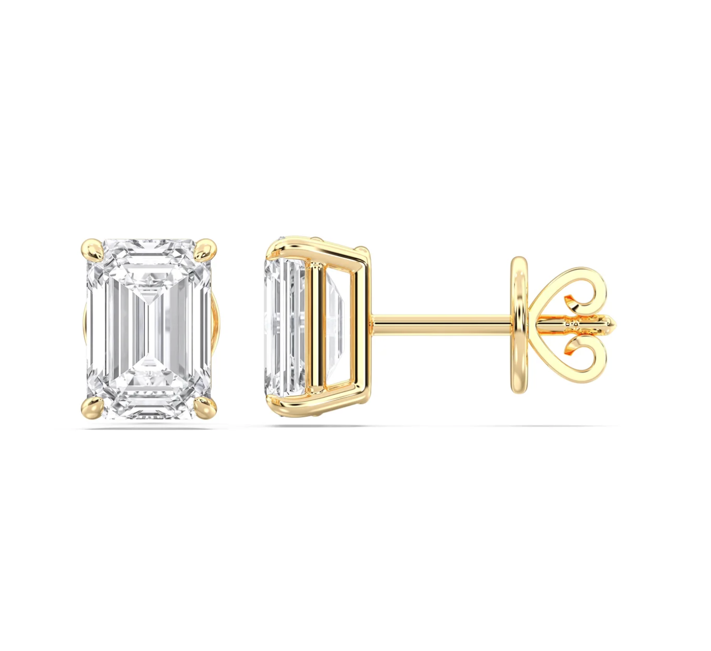 EMRALD 4 PRONG BASKET EARRINGS