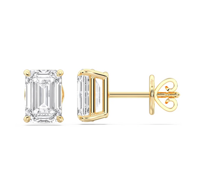 EMRALD 4 PRONG BASKET EARRINGS