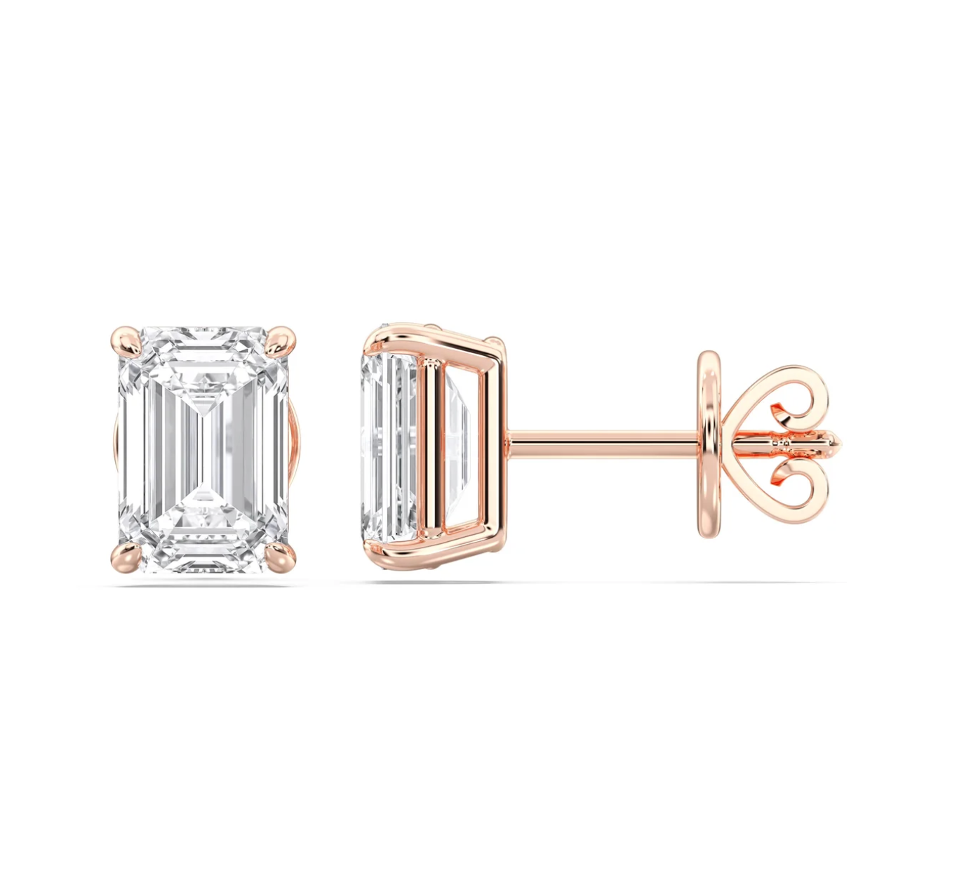 EMRALD 4 PRONG BASKET EARRINGS