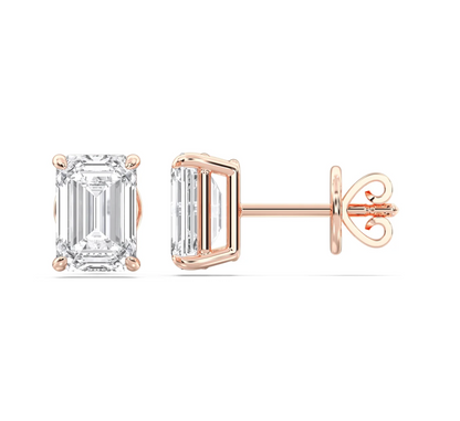 EMRALD 4 PRONG BASKET EARRINGS