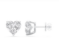 HEART 3 PRONG BASKET EARRINGS