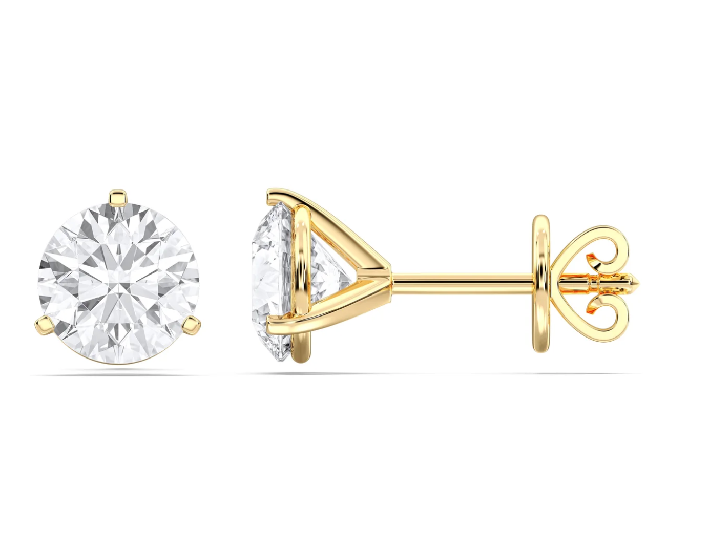 ROUND 3 PRONG EARRINGS