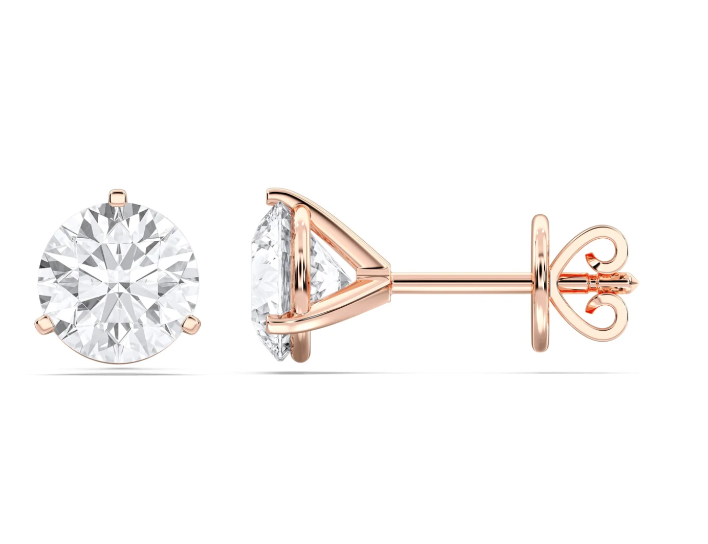 ROUND 3 PRONG EARRINGS