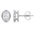 OVAL BEZEL EARRINGS