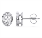 OVAL BEZEL EARRINGS