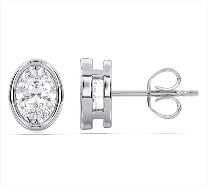 OVAL BEZEL EARRINGS