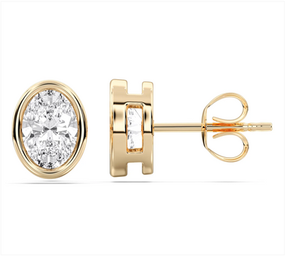OVAL BEZEL EARRINGS