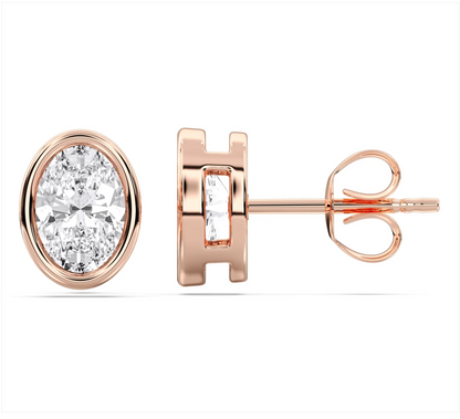 OVAL BEZEL EARRINGS