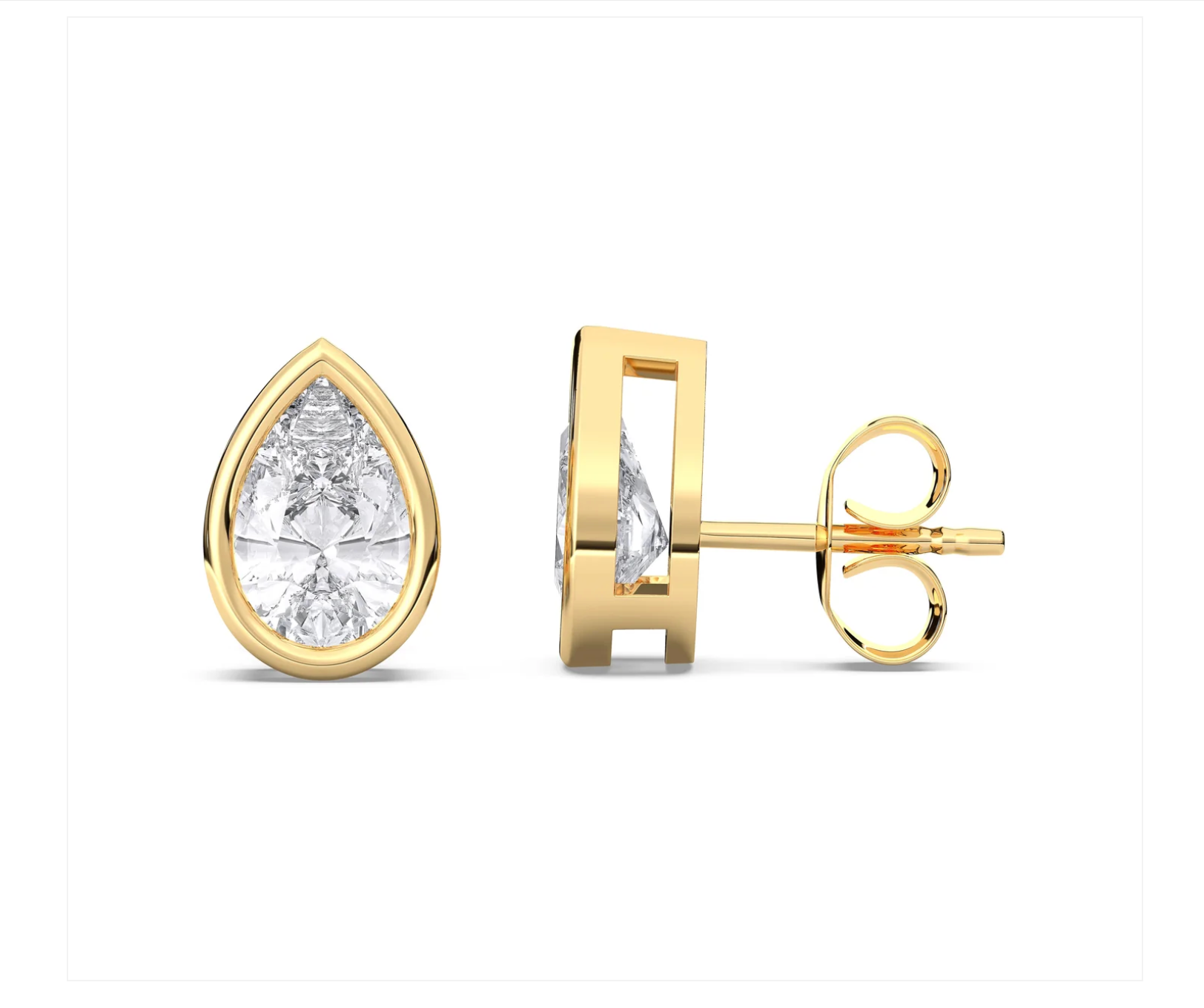PEAR BEZEL EARRINGS