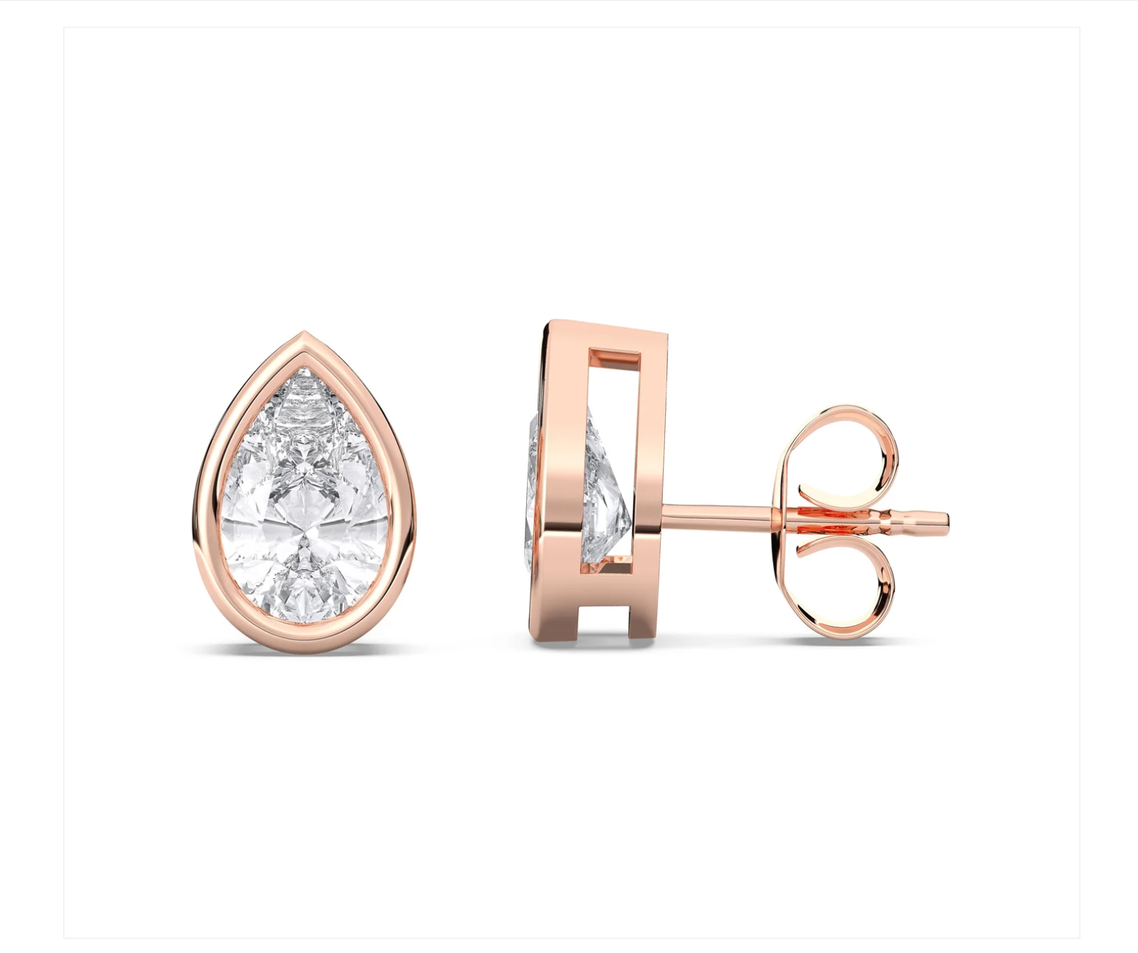 PEAR BEZEL EARRINGS