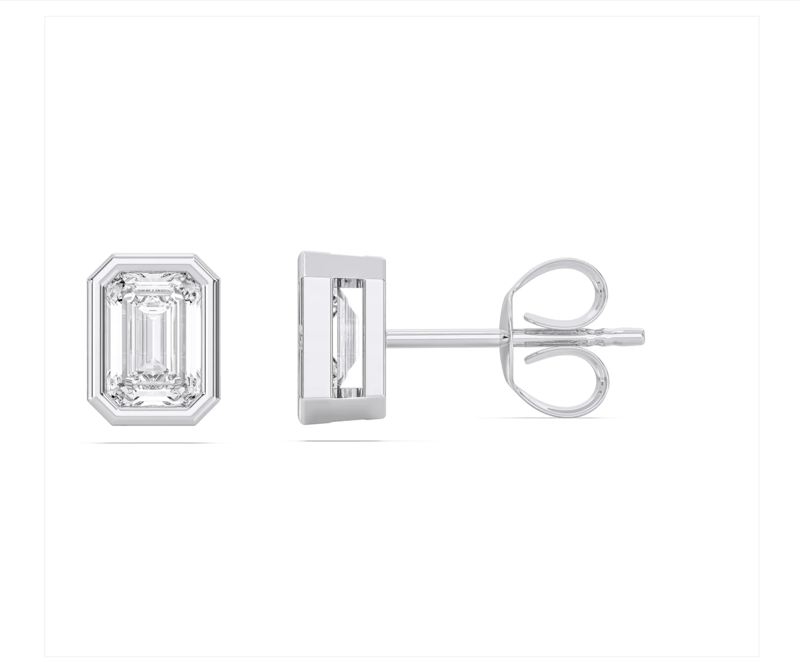EMERALD BEZEL EARRINGS