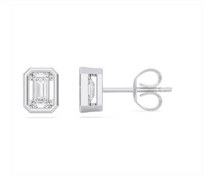 EMERALD BEZEL EARRINGS
