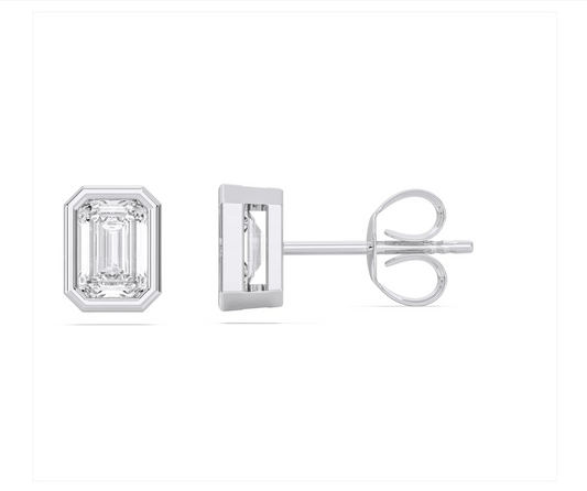 EMERALD BEZEL EARRINGS
