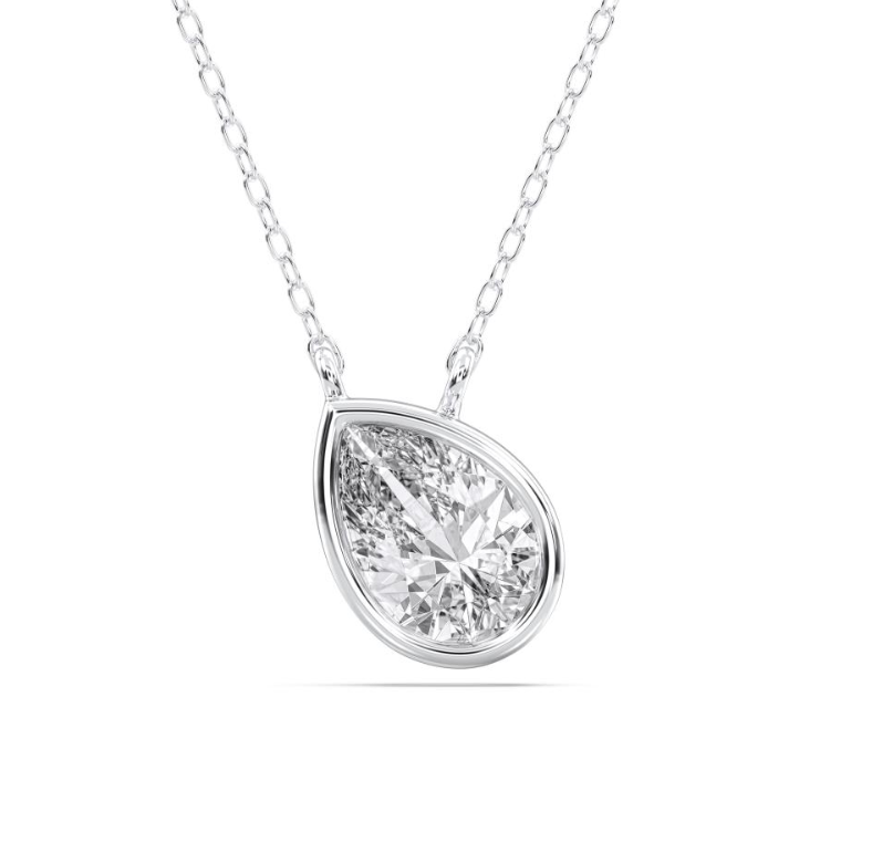 PEAR SOLITAIRE BEZEL PENDANT