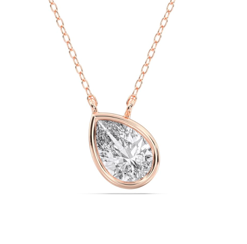 PEAR SOLITAIRE BEZEL PENDANT