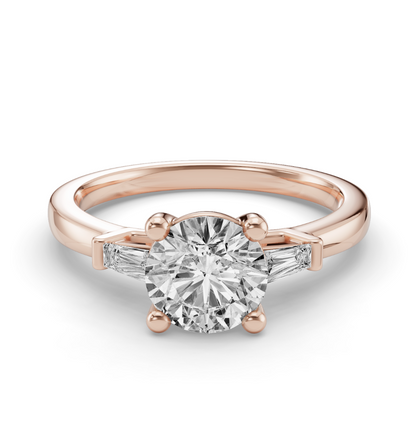 ROUND BAGUETTE THREE STONE RING