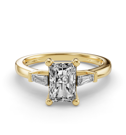RADIANT BAGUETTE THREE STONE RING