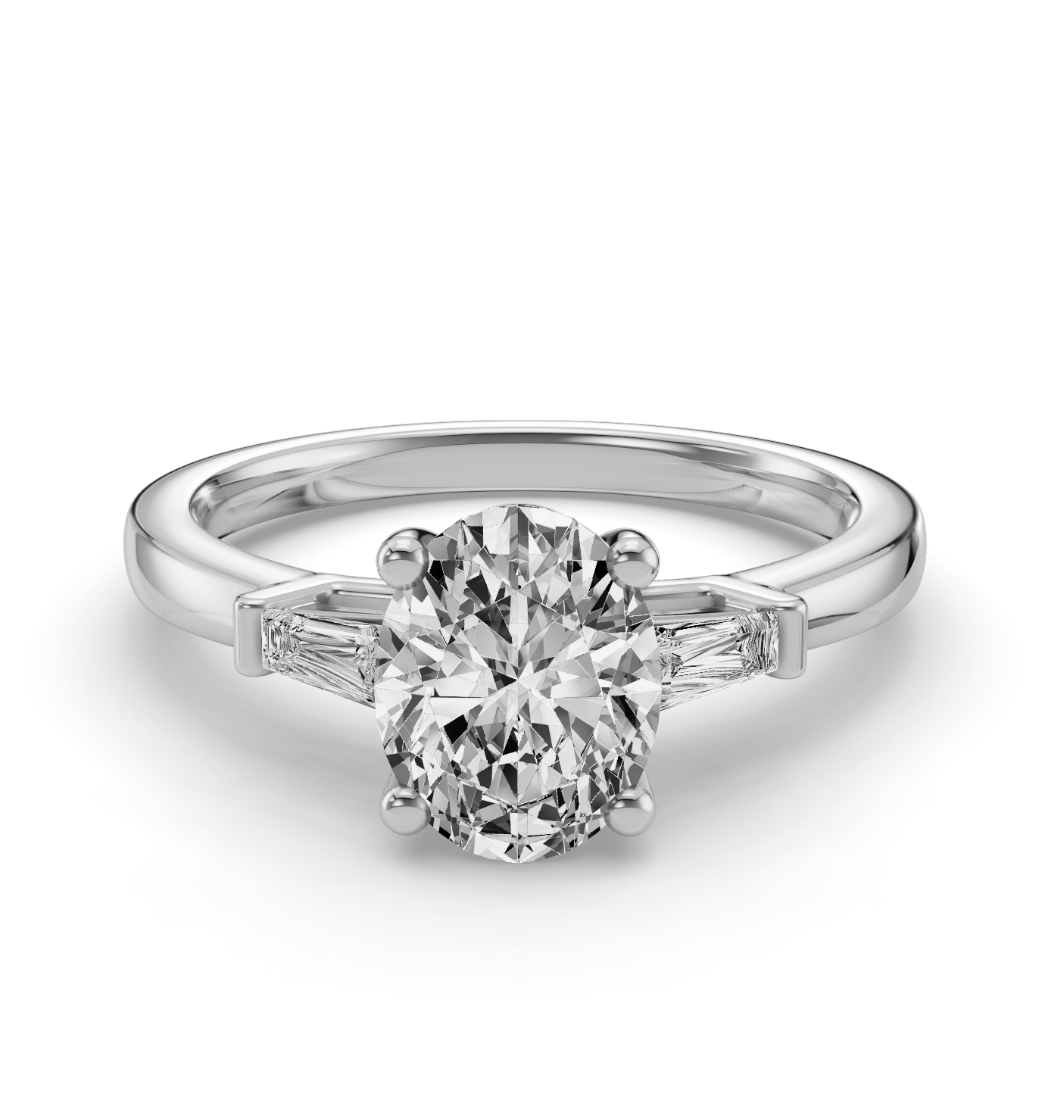 OVAL BAGUETTE THREE STONE RING