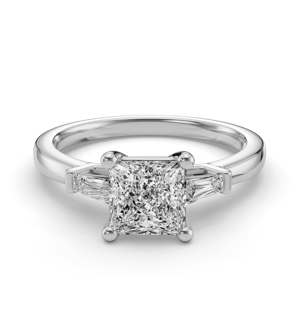 PRINCESS BAGUETTE THREE STONE RING