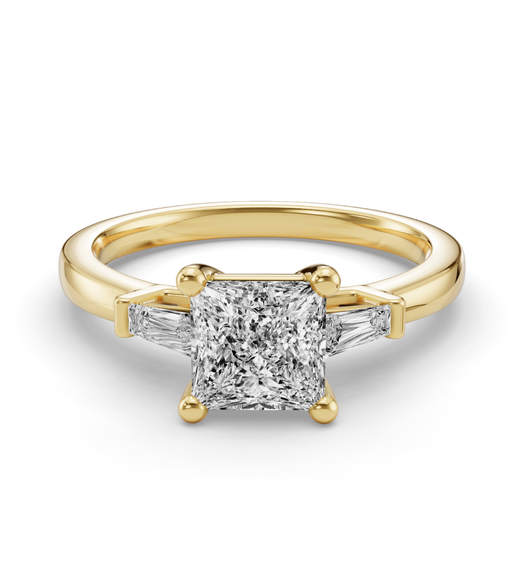 PRINCESS BAGUETTE THREE STONE RING