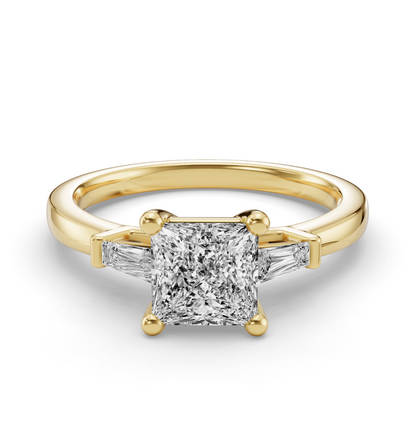 PRINCESS BAGUETTE THREE STONE RING