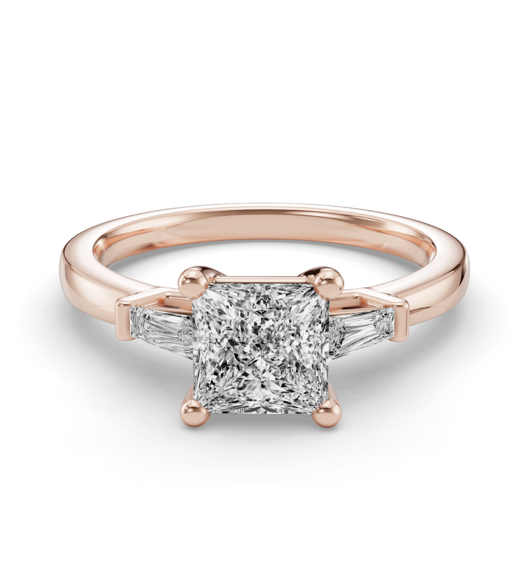 PRINCESS BAGUETTE THREE STONE RING